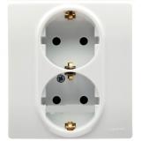  - Legrand Etika Бел 2-я Розетка с/з со шторками, авт. клем. 672233