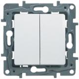  - Legrand Etika Бел Выключатель 2-х клавишный, 10А, винт. клем. 672202