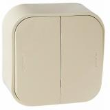  - Legrand Quteo Беж Переключатель 2-клавишный 10А (782236)