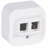  - Legrand Quteo Бел Адаптер для 1 или 2 роз. RJ45 Keystone (782226)