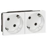  - Legrand Mosaic Розетка 2Х2К+З н.ст. 45° (077252)