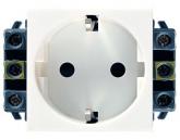  - Legrand Mosaic Розетка с/з 1-ая 2М для кабель-каналов, проходные клеммы (077601)