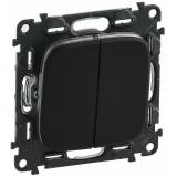  - Legrand Valena ALLURE DIY Антрацит Переключатель 2-клавишный 10А 250В (752918)
