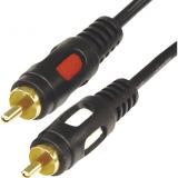  - Шнур 2 RCA - 2 RCA, 3м, черный, Gold REXANT (17-0145)